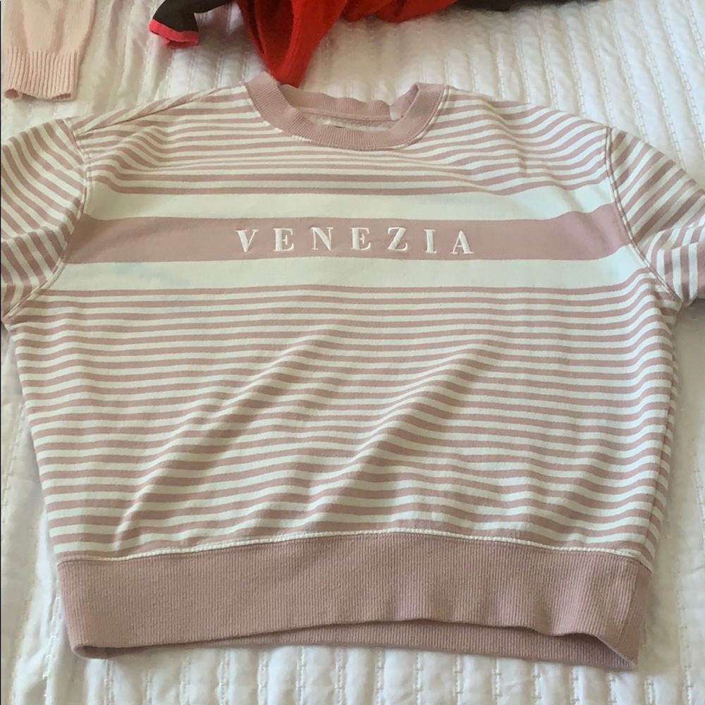 Venzezia striped pink and white sweater